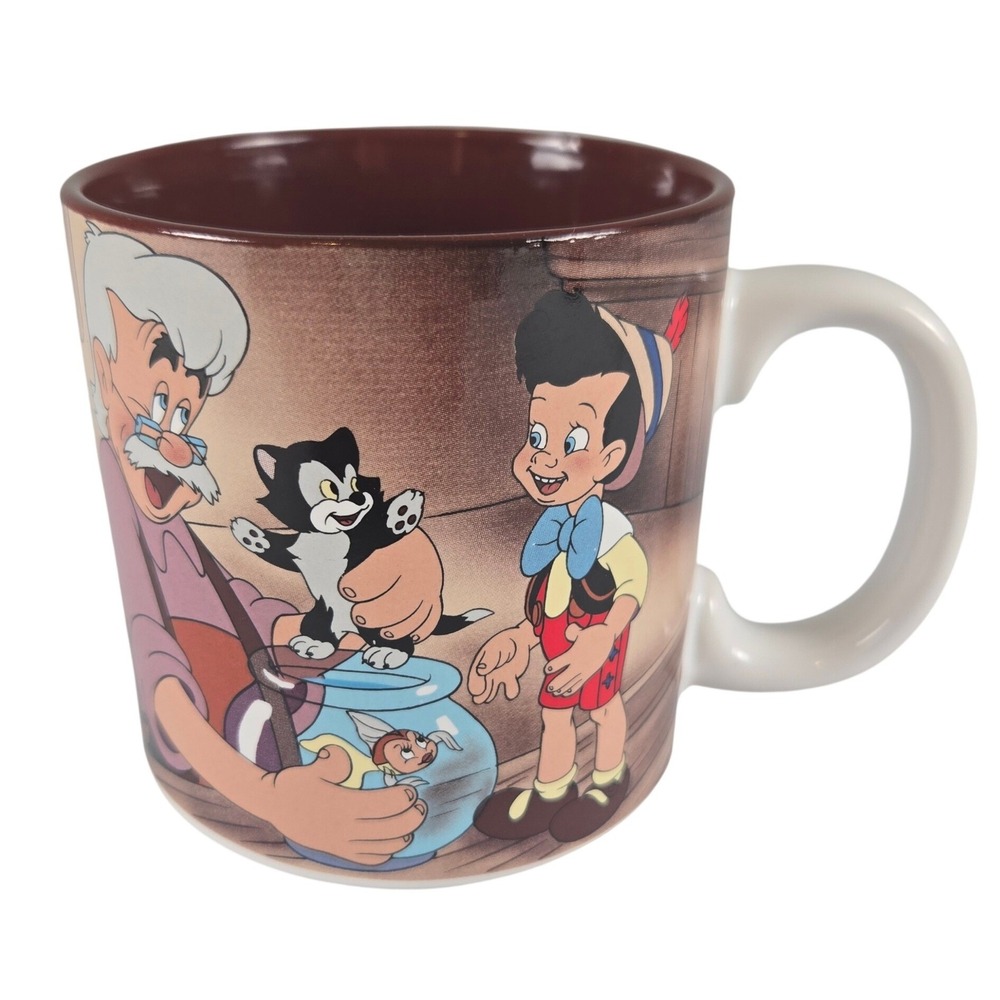 Vintage Disney Pinocchio Coffee Mug Cup Geppetto Jiminy Cricket‎ Made in Japan